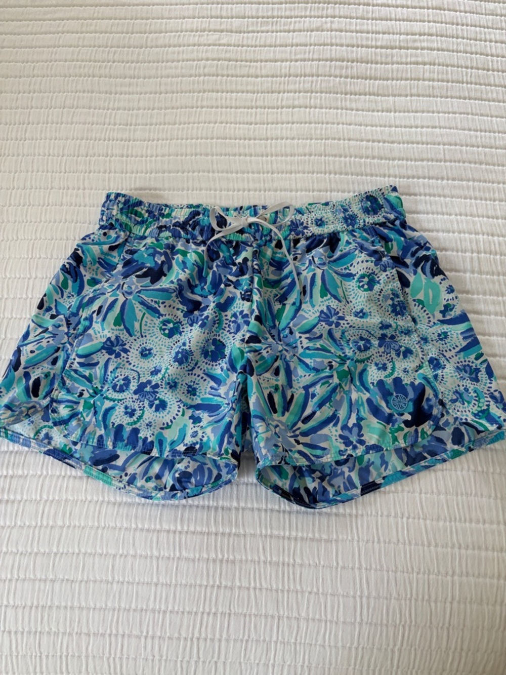 Lilly Pulitzer Blue & Aqua Drawstring Athletic Shorts, size XXS